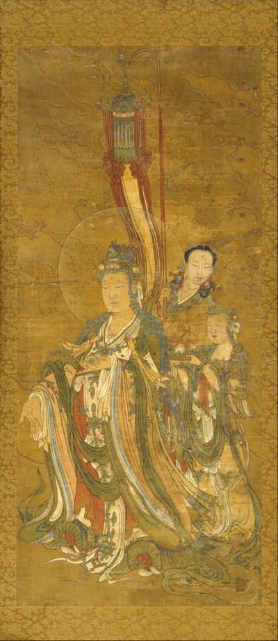 Unbekannter Chinese - Bodhisattva mit Begleitern von Unbekannt Unbekannt